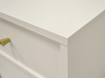 RTV-Schrank Kioto III 180 cm beige eleganter Schrank in gedeckten Farben dezente Griffe Metallrahmen in Goldfarbe