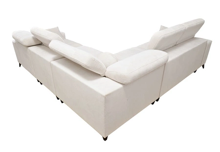 Ecksofa mit Schlaffunktion Penejos III Lux creme rechts komfortables Ecksofa für das Wohnzimmer mit ausziehbarem Fußteil Bettwäschecontainer