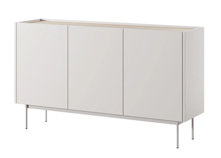 Kommode Vellore 144 cm beige elegante Kommode mit subtilem Charakter mit abgesenkter Platte in Eiche Farbton Metallbeine