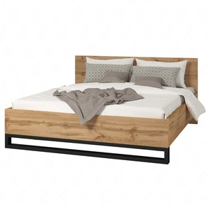 Bett Halle S 180x200 Eiche wotan stilvolles Design stabiles Bett für Schlafzimmer mit interessantem Design universelle Farben