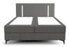Boxspringbett Norco 180x200 grau stilvolles Bett mit Staukasten Beleuchtung im Kopfteil fügt eine einzigartige Note