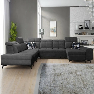 Ecksofa mit Schlaffunktion Buffalo X graphit rechte Seite funktionelles und bequemes Ecksofa für ein Zimmer mit Bettzeugcontainern