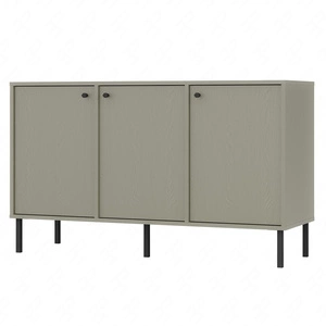 Kioto II Kommode 125 cm Eukalyptus minimalistische Form ideale Kommode für ein Schlafzimmer Wohnzimmer oder Jugendzimmer schwarze Griffe