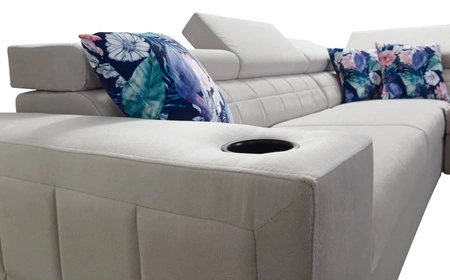 Ecksofa mit Schlaffunktion Belvi II türkis rechts elegantes und ergonomisches Ecksofa für das Wohnzimmer praktischer Stauraum an der Seite