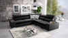 Ecksofa mit Schlaffunktion Provo III schwarz rechts Ecksofa mit Bettzeugablage und verstellbaren Kopfstützen