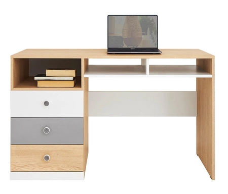 Pixel Möbelset Biskuit Eiche / Weiß / Grau ideal für ein Jugend- oder Kinderzimmer im trendigen Stil