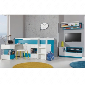 Mobi 7 Kindermöbel-Set weiß/türkis ideal für ein Jugend- oder Kinderzimmer im trendigen Stil
