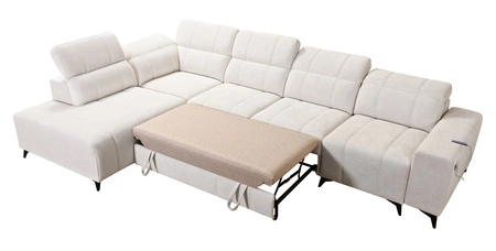 Ecksofa mit Schlaffunktion Penejos XI grau linksseitig komfortables Ecksofa mit verstellbaren Kopfstützen und zwei Bettkästen