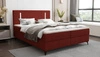 Boxspringbett Norco 180x200 dunkelrot stilvolles Bett mit Staukasten Beleuchtung im Kopfteil fügt eine einzigartige Note