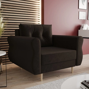 Wilkins Sessel braun eleganter Wohnzimmersessel mit geräumiger und weicher Sitzfläche Holzbeine verleihen optische Leichtigkeit