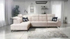 Ecksofa mit Schlaffunktion Buffalo XI beige linke Seite stilvolles Ecksofa mit drei Bettkästen Velourstoff