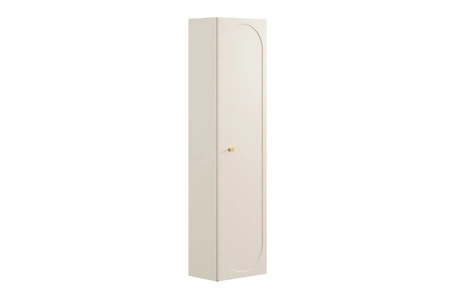 Badezimmer Schrank Donna Sand 35 cm beige elegantes Schrankdesign mit dekorativer Umrandung an der Front goldener Griff