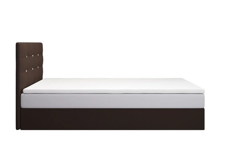 Boxspringbett Kingston 120x200 braun Bett im modernen skandinavischen Stil mit gepolstertem Kopfteil mit Kristallen Bett mit Staukasten