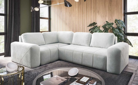 Ecksofa mit Schlaffunktion Bovec II ecru links komfortables Ecksofa mit stilvollem Charakter Bettzeugcontainer