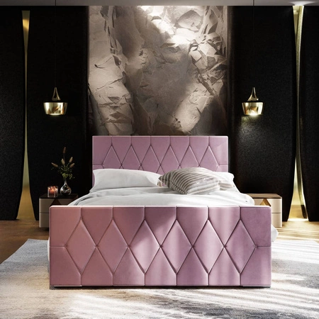 Polsterbett Sparks 160x200 heather mit Stauraum in einem modernen Stil mit einem markanten Kopf- und Fußteil