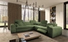 Ecksofa mit Schlaffunktion Viano III Lux grün rechts modernes Ecksofa für Wohnzimmer mit ausziehbarem Fußteil Bettwäschecontainer