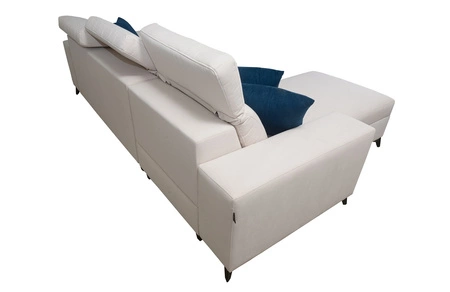 Ecksofa mit Schlaffunktion Kelly Sleek Arctic blau linke Seite geflochten bequem und funktional Ecksofa Bett für Wohnzimmer