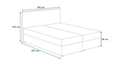 Boxspringbett Sarona 180x200 flaschengrün im modernen skandinavischen Stil mit markantem Kopfteil