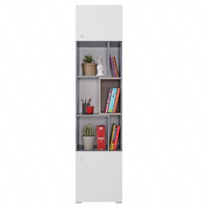 Regal Epsilon 45 cm Beton / weiß / Eiche ideal für das Jugendzimmer stilvolle und funktionale Bücherregal