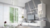 Parga weiß / weiß glänzend universelle Schrankwand für das Wohnzimmer mit einem leichten Design passt perfekt in jedes Interieur