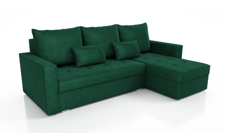 Ecksofa mit Schlaffunktion Fasti Bis Flasche grün universal Ecksofa mit einem Bettzeugcontainer Garantie für den höchsten Komfort