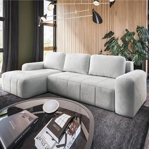 Ecksofa mit Schlaffunktion Bovec ecru links stilvolles Ecksofa mit ergonomischer Form hydrophobem Stoff