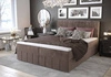 Boxspringbett Casey 140x200 hellbraunes Bett im modernen skandinavischen Stil mit markantem Kopfteil