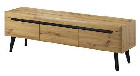 Atka Hängeelement Eiche artisan / schwarz modernes Design Kante mit speziellem Furnier eingefasst Einscheiben-Sicherheitsglas