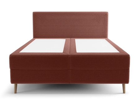 Boxspringbett Totti 140x200 Indisch rosa stilvolles Bett mit Bettzeug Lagerung dreidimensionalen Stoff mit ausdrucksstarken Streifen