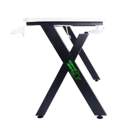 Xeno Gaming-Schreibtisch weiß/schwarz Designer und ergonomischer Schreibtisch stabile Platte mit rutschfester Kohlefaser bezogen