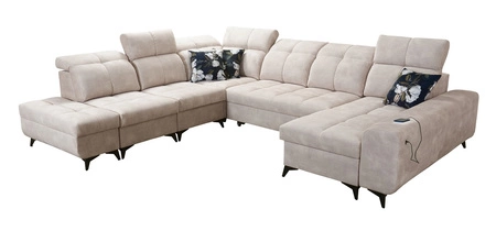 Ecksofa mit Schlaffunktion Buffalo X braun rechte Seite funktionelles und bequemes Ecksofa für ein Zimmer mit Bettzeugcontainern