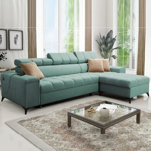 Ecksofa mit Schlaffunktion Bolmso mint rechtes Ecksofa mit zwei Bettkästen praktische Schublade in der Seite des Möbels
