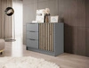 Kommode mit Schubladen Aspen 105 cm Grau / Eiche Artisan Lamellen modernes Design Schranktüren der Kommode mit dekorativen Lamellen