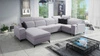 Ecksofa mit Schlaffunktion Kelly Sleek IV grau Esche linke Ecke Schlafsofa mit Bettzeugkästen Webstoff