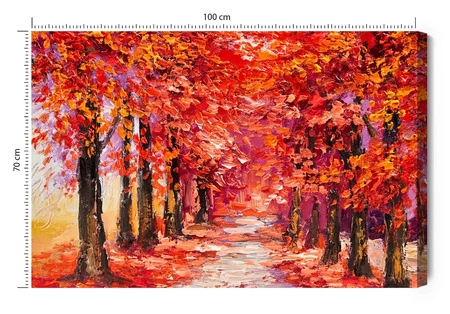 Leinwandbild Herbstwald 100x70 cm zeitlose Dekoration für jedes Interieur Bild in lebendigen Farben hochwertige Verarbeitung