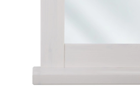 Badezimmerspiegel Romanti 70x80 cm dekorativer Spiegel mit Ablage in weißem Holzrahmen elegante und funktionelle Ergänzung für das Badezimmer