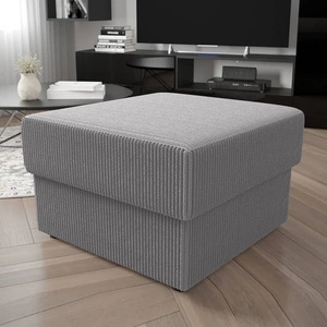 Fogu Pouffe Grau Asche Stilvoller Design-Pouffe ideal zur Ergänzung einer Inneneinrichtung Weicher Cordstoff mit markanten Streifen