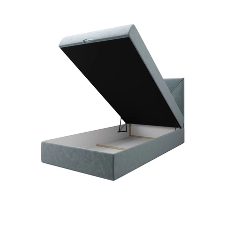 Boxspringbett Arvada 120x200 türkis im modernen skandinavischen Stil mit gepolstertem Kopfteil Bett mit Staukasten