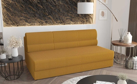 Sofa Fogu Honig-Gelb einfache Form des Sofas in modernem Design Cord-Polsterung Stoff Bettwäsche Container