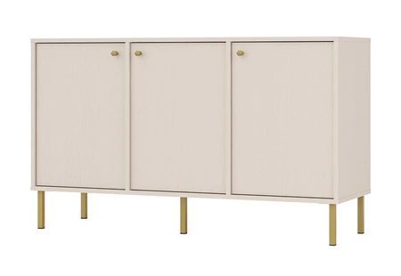 Kioto II Kommode 125 cm beige minimalistische Form ideal für ein Schlafzimmer, Wohnzimmer oder Jugendzimmer Goldgriffe