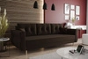 Wilkins Sofa mit Schlaffunktion braun elegantes Sofa für Wohnzimmer im skandinavischen Stil geschwungene Seiten verleihen Charakter
