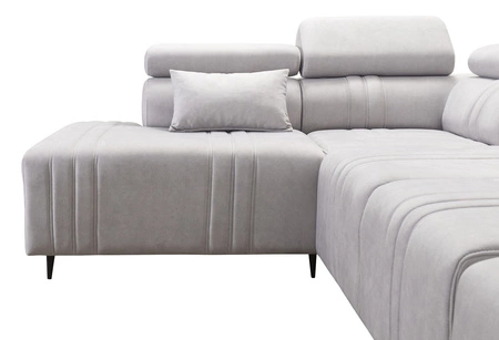 Ecksofa mit Schlaffunktion Castel VII braun linksseitig stilvolles Ecksofa mit Bettzeugablage und verstellbaren Kopfstützen