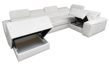 Ecksofa mit Schlaffunktion Viano IV hellbraunes links Designer Ecksofa das sich perfekt in moderne Einrichtungen einfügt