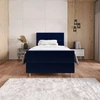 Boxspringbett Benet 100x200 dunkelblau Bett im modernen skandinavischen Stil mit gepolstertem Kopf- und Fußteil Bett mit Staukasten