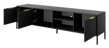 RTV Golden 203 cm anthrazit modernes Design ideal für glamouröse Innenräume Goldrandgriff verleiht Eleganz