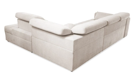 Ecksofa mit Schlaffunktion Cetara VII grau Esche rechts Hochwertiges Ecksofa für das Wohnzimmer mit bequemer Schiebelehne