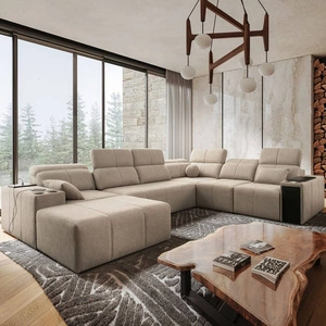 Ecksofa mit Schlaffunktion Tesalia VIII beige links komfortables Ecksofa für das Wohnzimmer mit innovativer Schiebefunktion der Rückenlehne