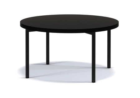 Runder Couchtisch 80 cm Sampi schwarz zeitloses und leichtes Design solides Metallgestell idealer Tisch für jede Umgebung