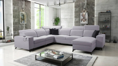 Ecksofa mit Schlaffunktion Kelly Sleek VIII Esche grau rechts Stilvolles Ecksofa für Wohnzimmer bietet Komfort beim Entspannen