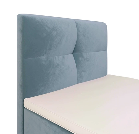 Boxspringbett Melba 90x200 türkis Bett im modernen skandinavischen Stil mit gepolstertem Kopfteil Bett mit Staukasten